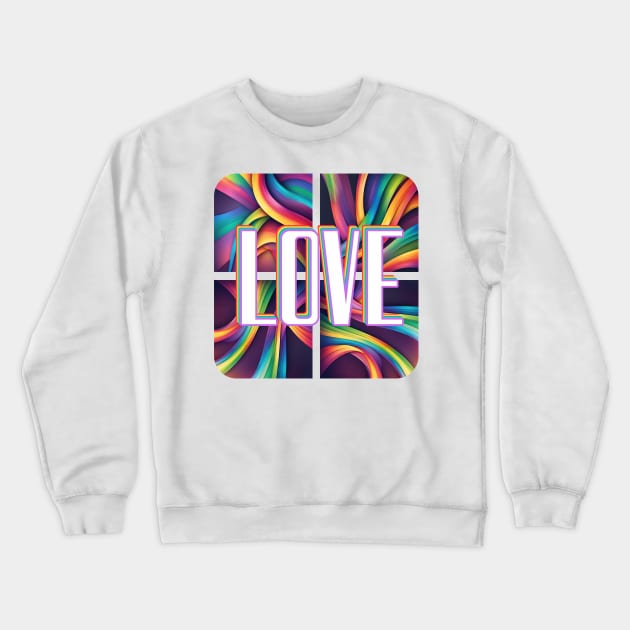 The word love on an abstract background Crewneck Sweatshirt by Studio468